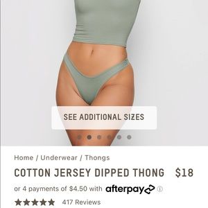 Skims COTTON JERSEY DIPPED THONG